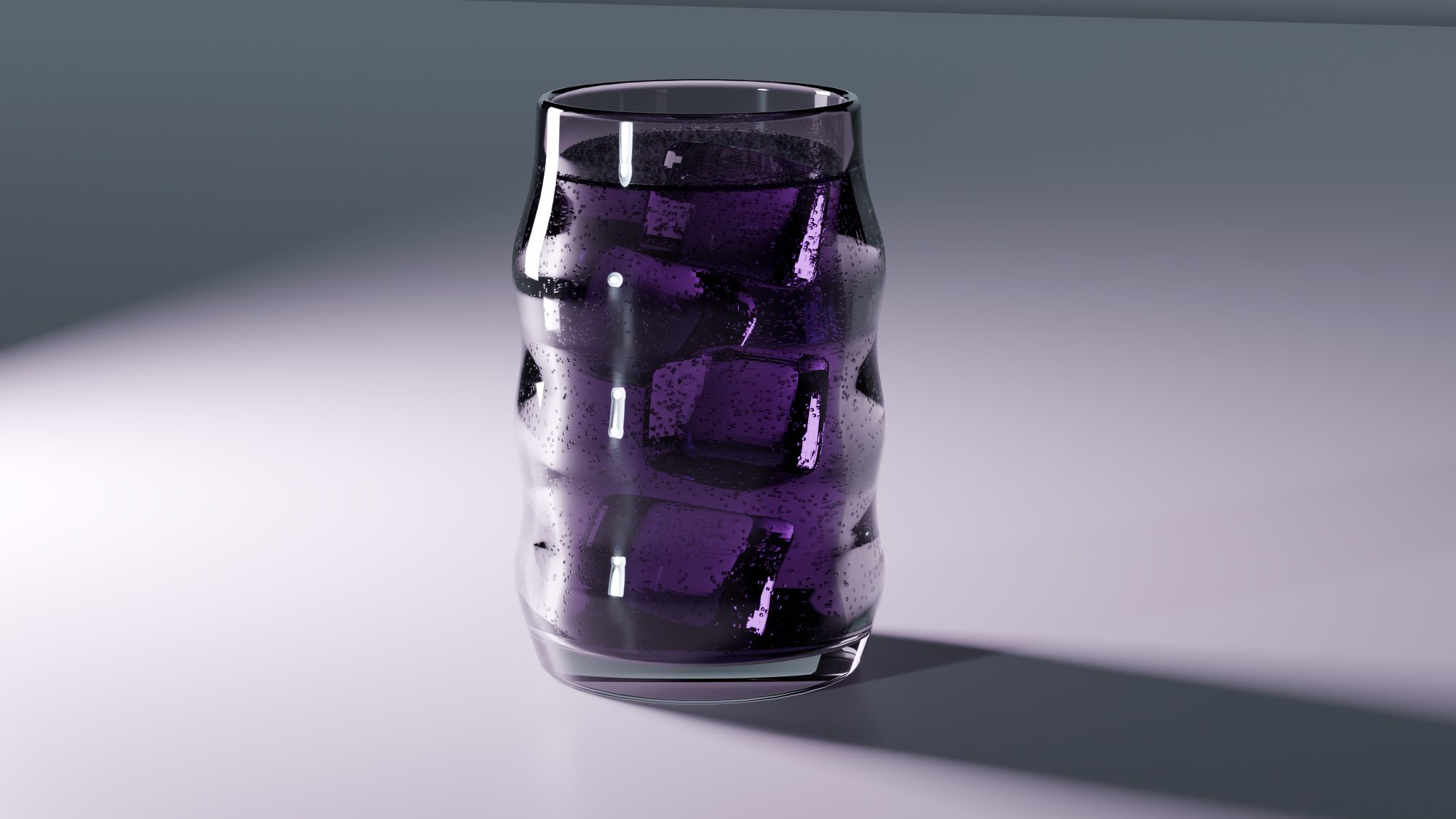 Purple cocktail glass render